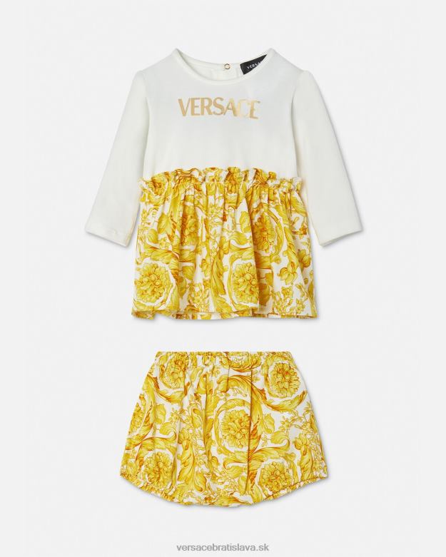 oblečenie X8X8P1822 Versace barocco sada detských šiat biele zlato deti