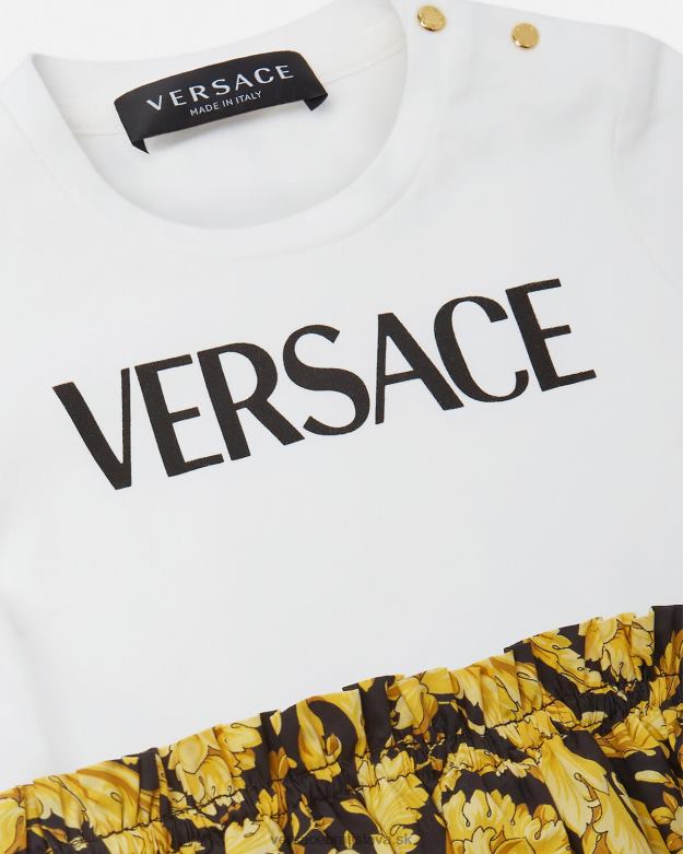oblečenie X8X8P1858 Versace detské tričko barocco biela a potlač deti