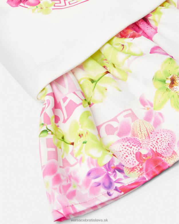oblečenie X8X8P1870 Versace detské šaty s logom orchidea ružová a potlač deti