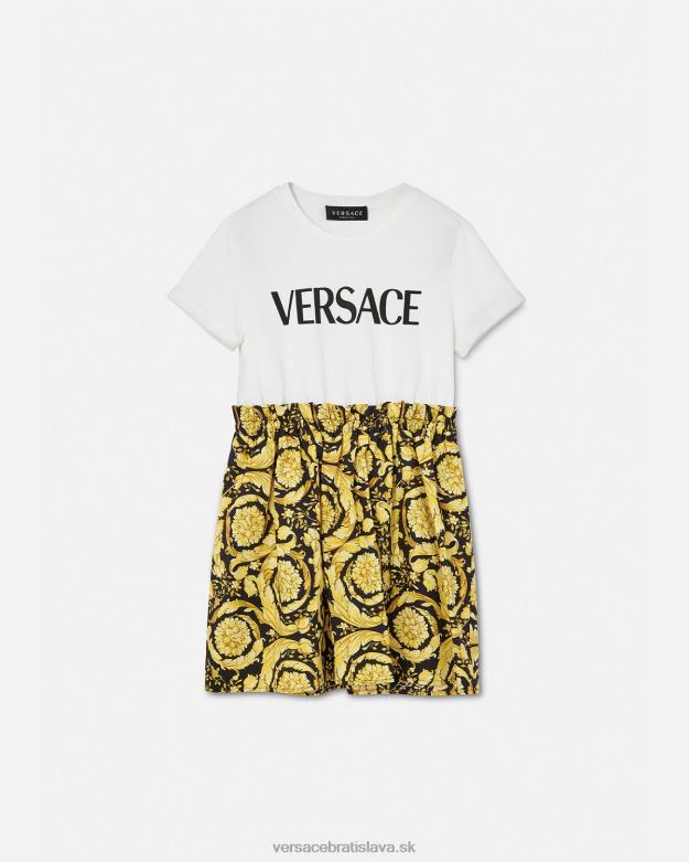 oblečenie X8X8P1953 Versace barokové tričkové šaty biela a potlač deti