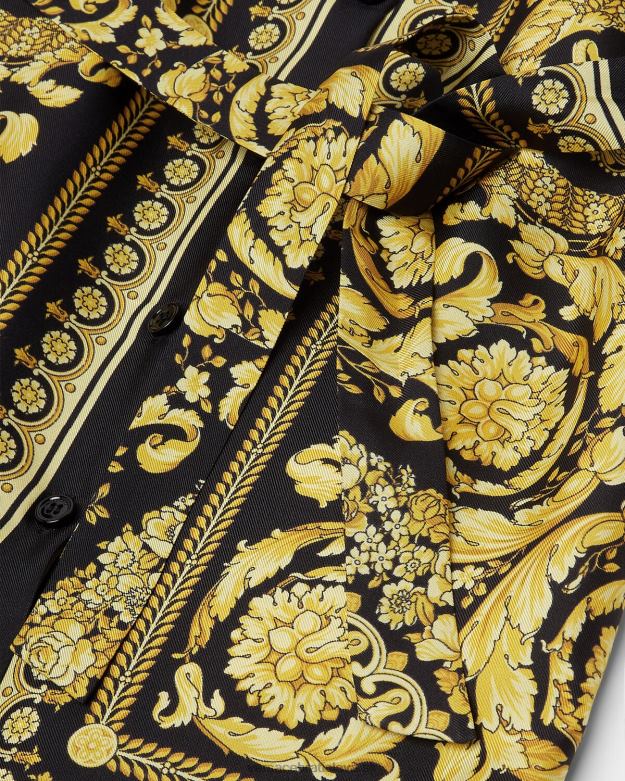 oblečenie X8X8P1955 Versace barokové hodvábne šaty vytlačiť deti