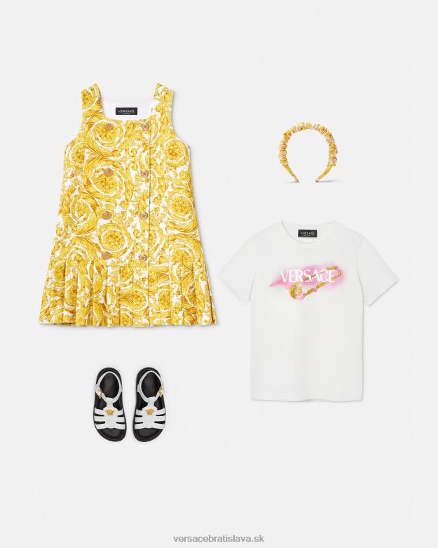 oblečenie X8X8P1981 Versace Medusa barocco shift šaty vytlačiť deti