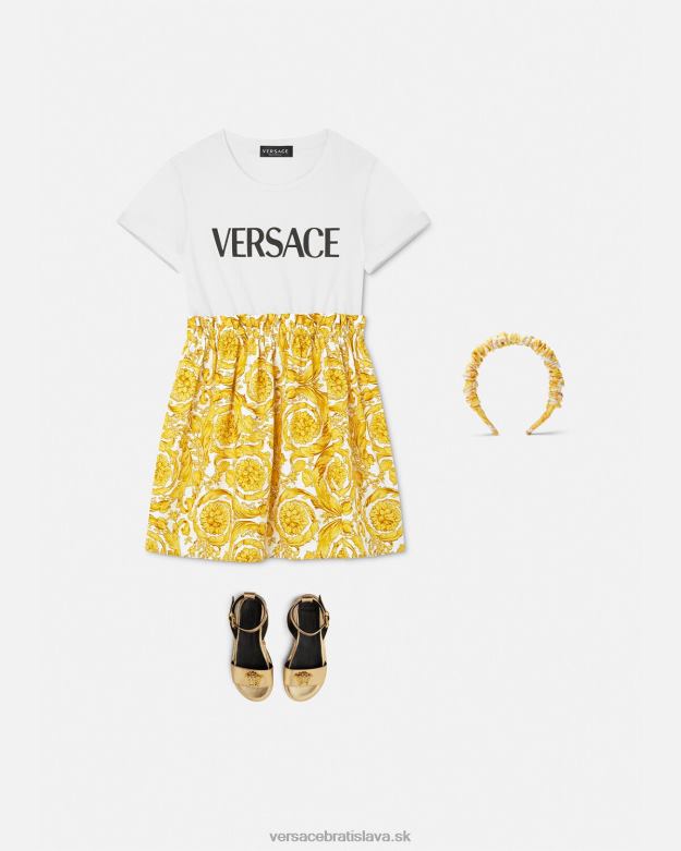 oblečenie X8X8P1984 Versace barokové tričkové šaty vytlačiť deti