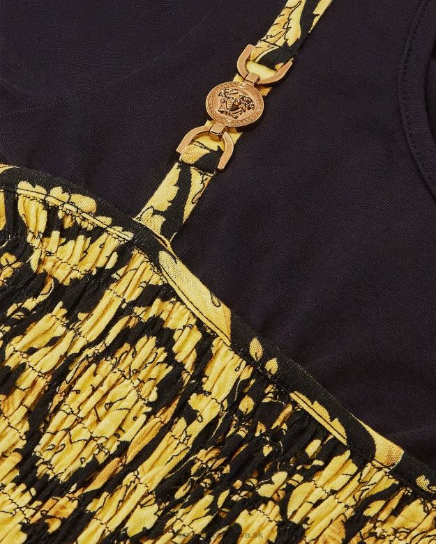 oblečenie X8X8P1987 Versace barocco volánikové šaty čierna deti