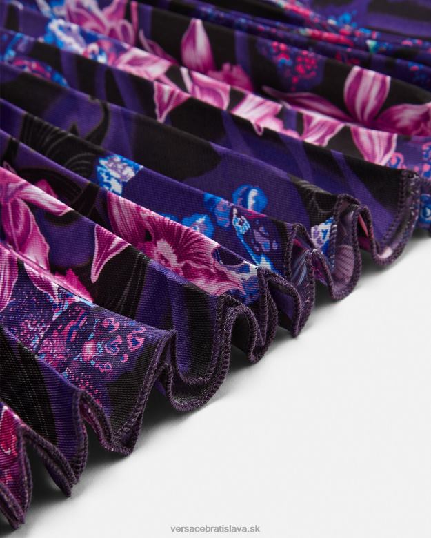 oblečenie X8X8P2007 Versace skladané šaty z orchidey barocco fialová a potlač deti