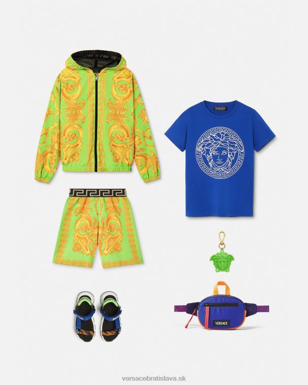 oblečenie X8X8P2109 Versace bunda barocco 660 windbreaker zlatá a zelená deti