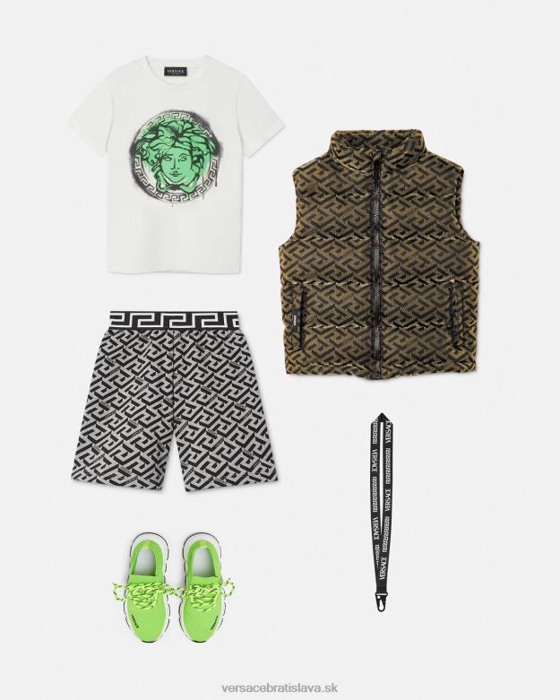 oblečenie X8X8P2117 Versace la greca puffer vesta čierna deti