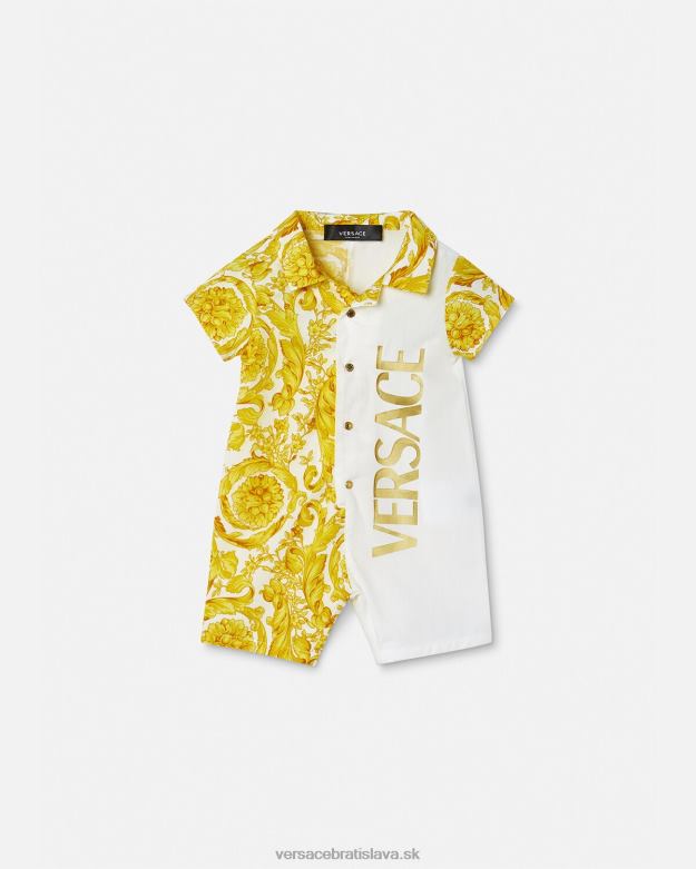 oblečenie X8X8P1819 Versace barocco detská kombinéza biele zlato deti