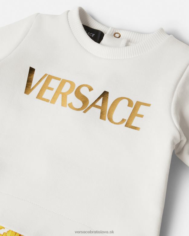 oblečenie X8X8P1821 Versace barocco detská kombinéza biele zlato deti