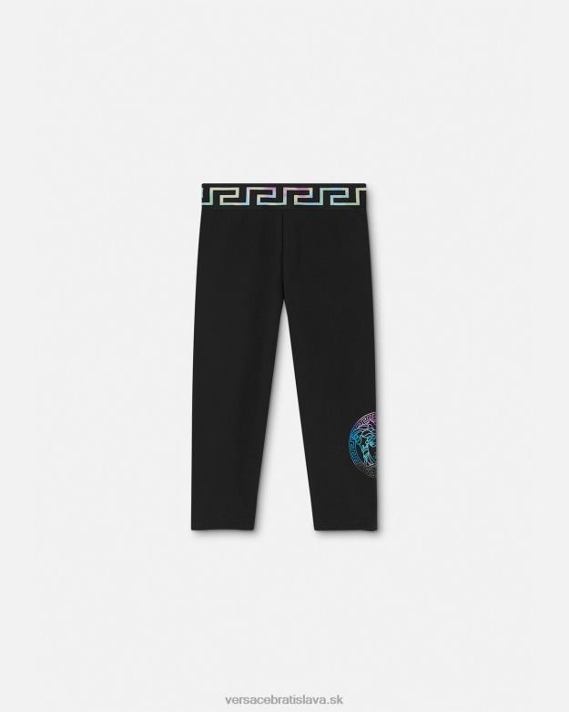 oblečenie X8X8P1851 Versace greca medusa detské legíny čierna a tlač deti