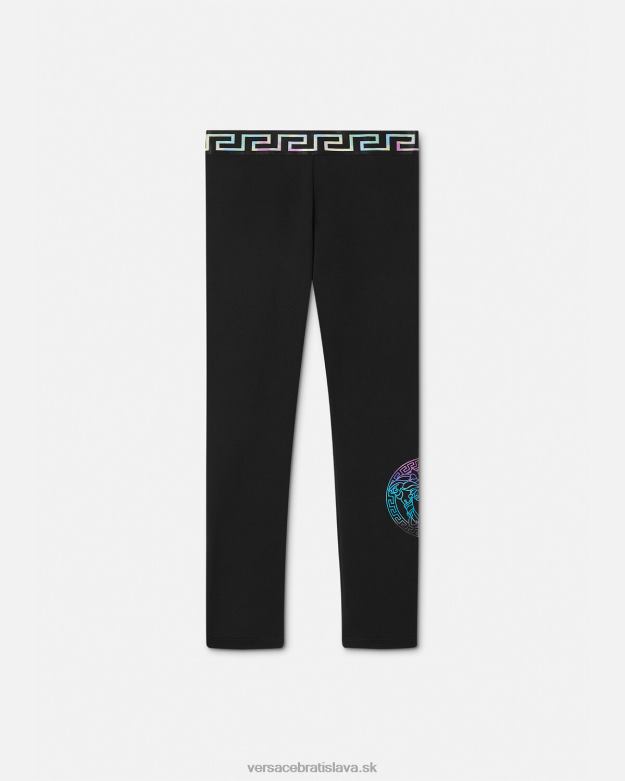oblečenie X8X8P1945 Versace legíny medusa greca čierna a tlač deti
