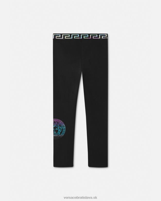oblečenie X8X8P1945 Versace legíny medusa greca čierna a tlač deti