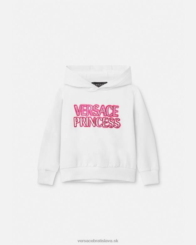 oblečenie X8X8P1868 Versace Detská mikina s logom "princezny". biely deti