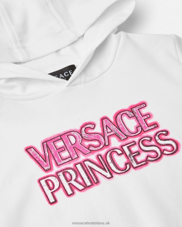 oblečenie X8X8P1868 Versace Detská mikina s logom \"princezny\". biely deti