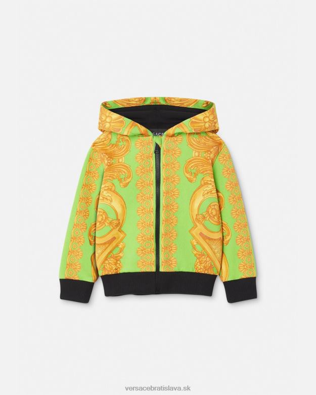 oblečenie X8X8P1892 Versace Baby mikina na zips barocco 660 zlatá a zelená deti
