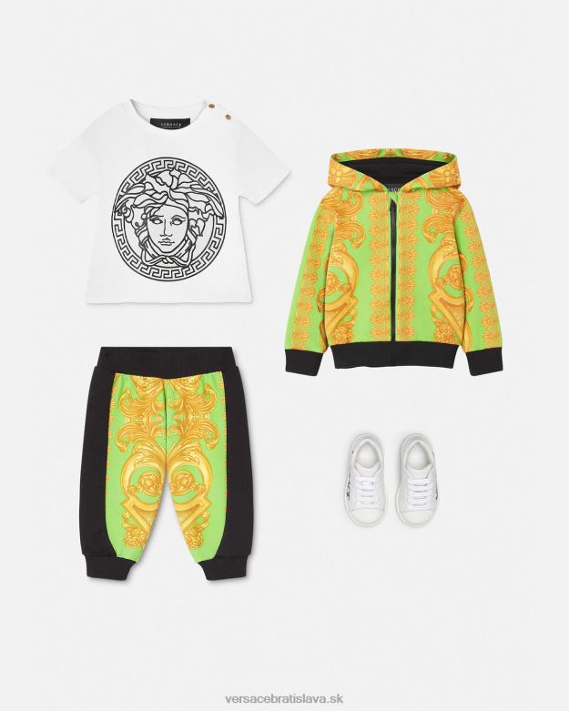 oblečenie X8X8P1892 Versace Baby mikina na zips barocco 660 zlatá a zelená deti