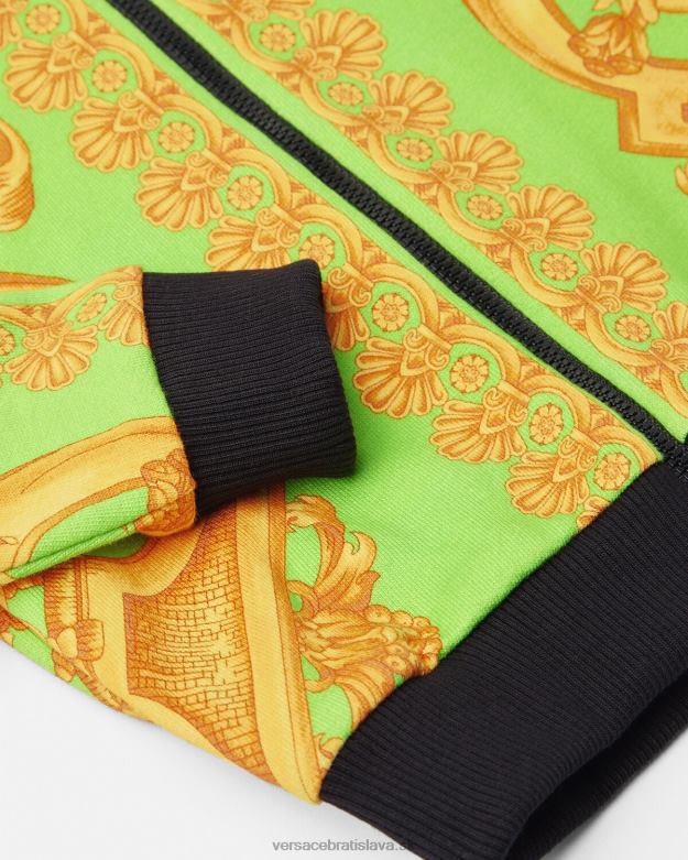 oblečenie X8X8P1892 Versace Baby mikina na zips barocco 660 zlatá a zelená deti