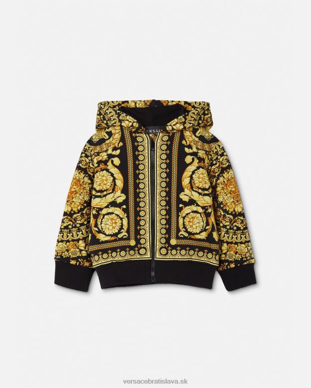 oblečenie X8X8P1893 Versace Barocco detská mikina na zips vytlačiť deti