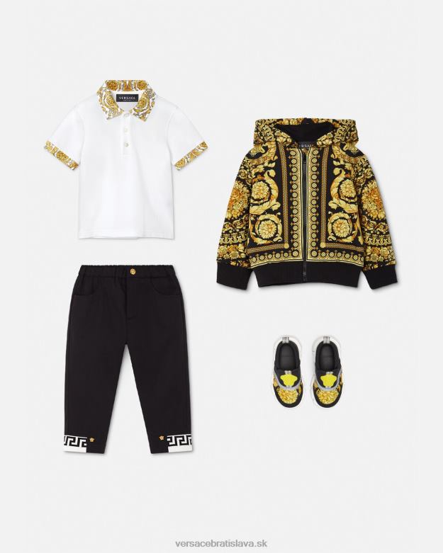oblečenie X8X8P1893 Versace Barocco detská mikina na zips vytlačiť deti
