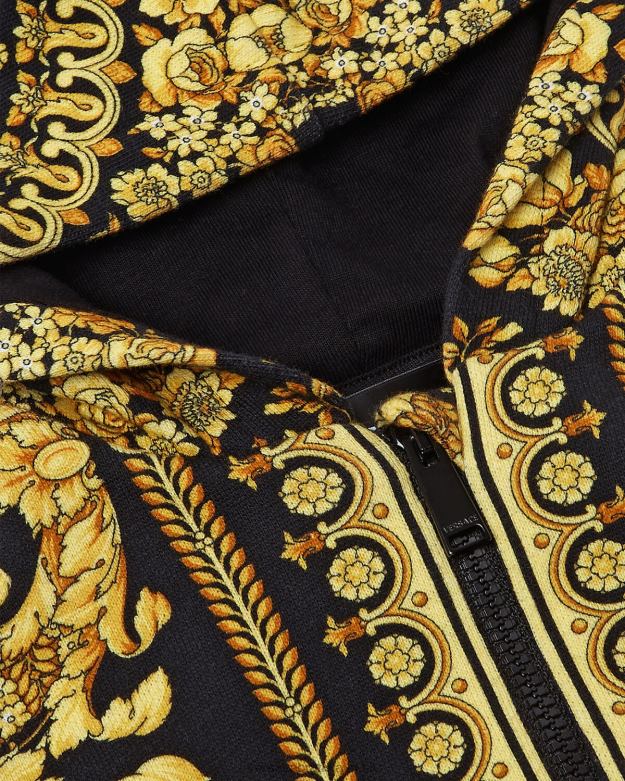 oblečenie X8X8P1893 Versace Barocco detská mikina na zips vytlačiť deti