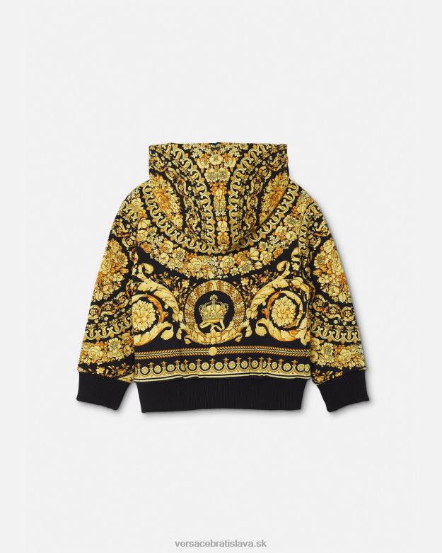 oblečenie X8X8P1893 Versace Barocco detská mikina na zips vytlačiť deti
