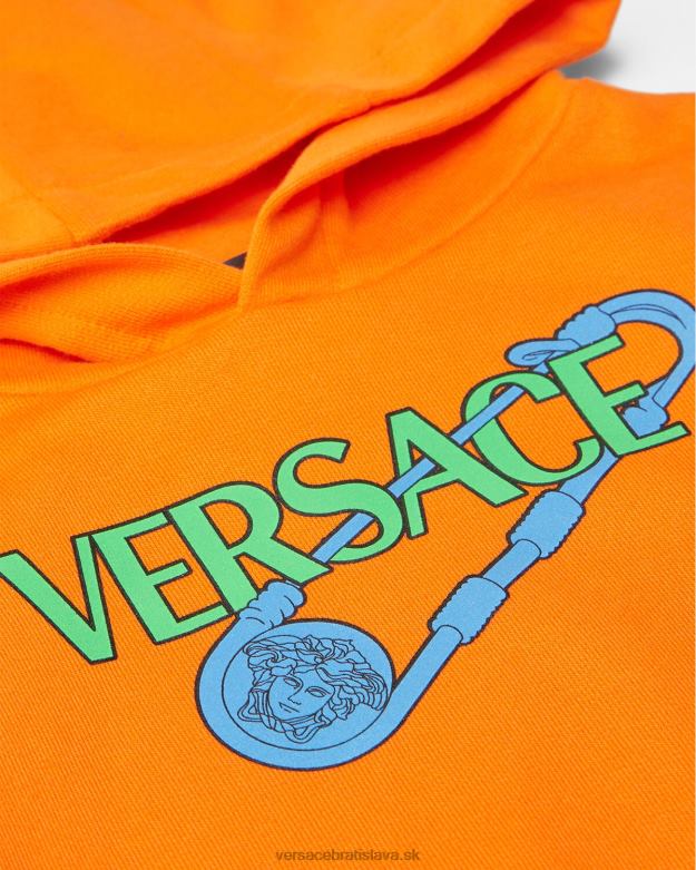 oblečenie X8X8P1918 Versace detská mikina so zapínacím špendlíkom oranžová deti
