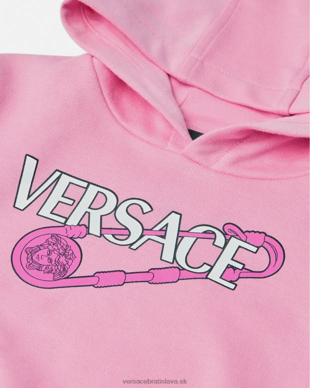 oblečenie X8X8P1919 Versace detská mikina so zapínacím špendlíkom Ružová deti