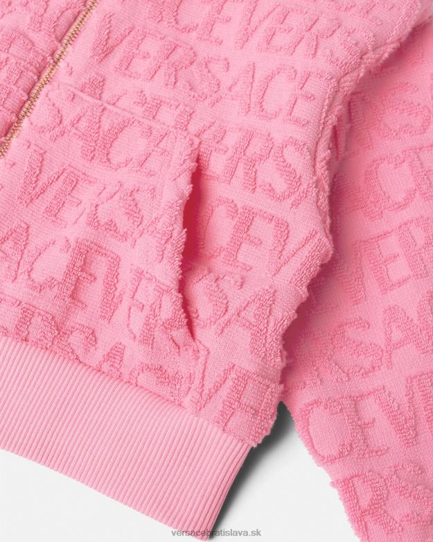 oblečenie X8X8P1948 Versace celoplošná uteráková mikina s kapucňou Ružová deti