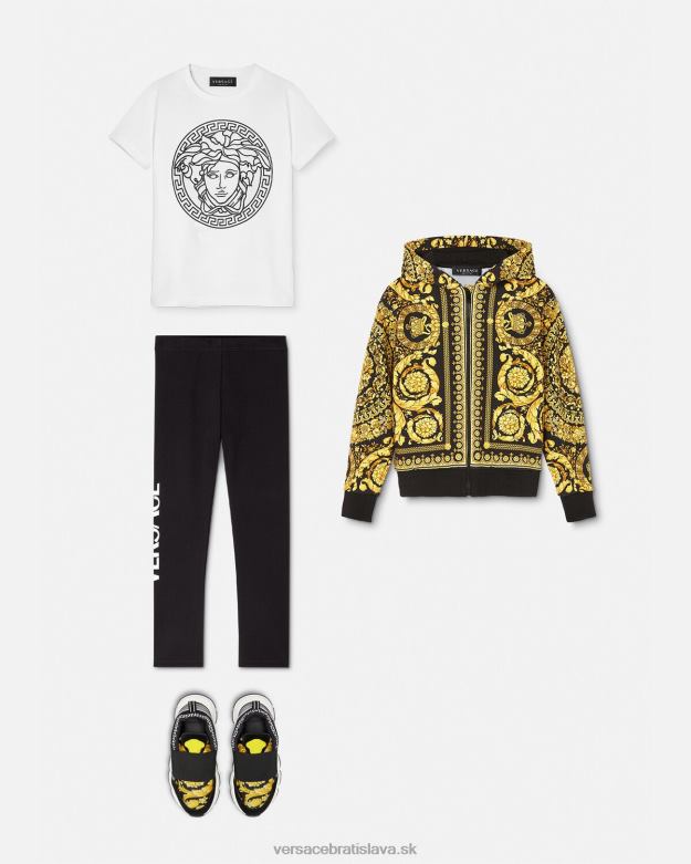 oblečenie X8X8P1982 Versace barocco mikina na zips vytlačiť deti