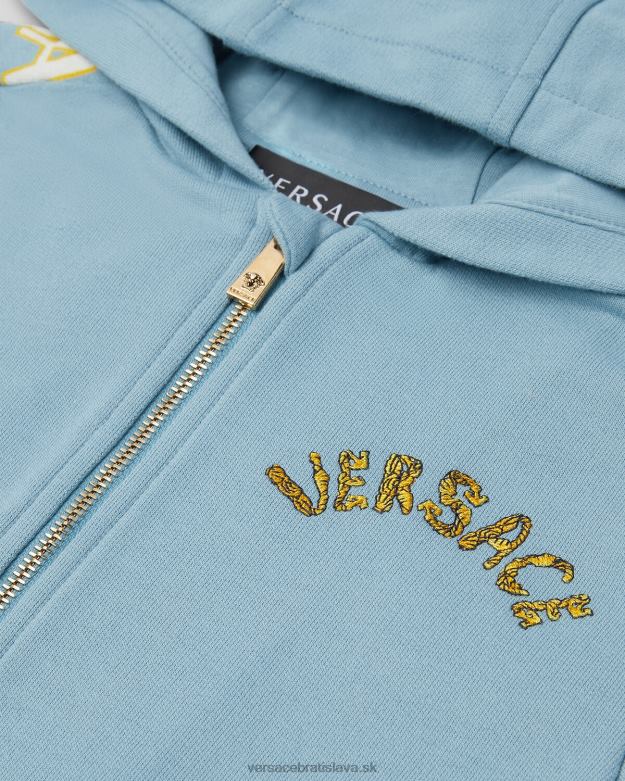 oblečenie X8X8P2083 Versace celoplošná mikina s kapucňou svetlo modrá deti