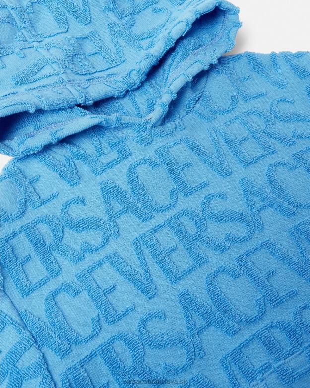 oblečenie X8X8P2088 Versace celoplošná uteráková mikina s kapucňou svetlo modrá deti