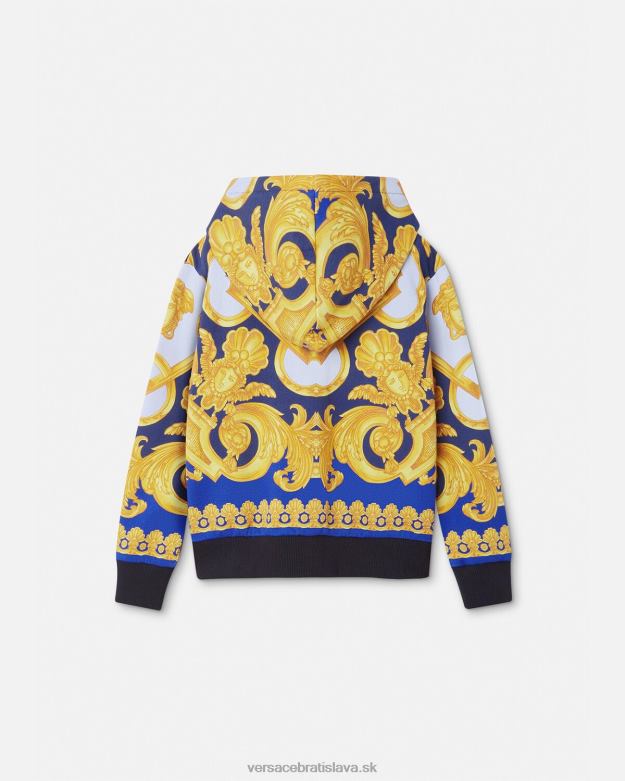 oblečenie X8X8P2108 Versace mikina s kapucňou barocco 660 na zips modrá a zlatá deti