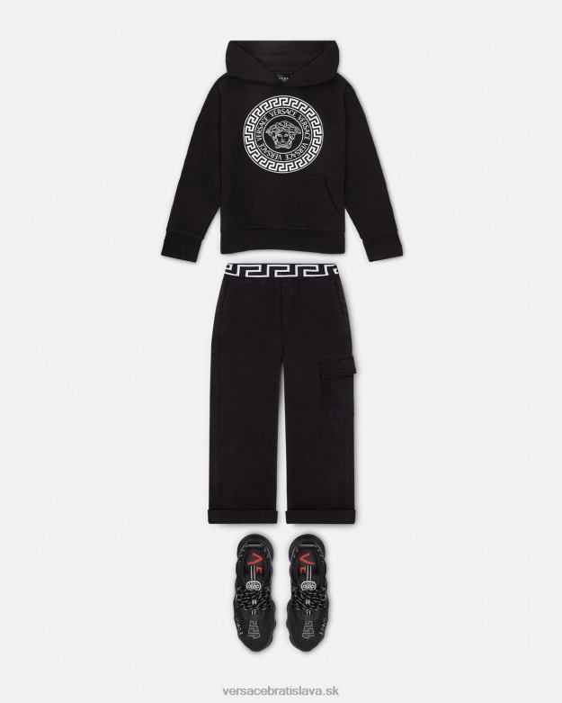 oblečenie X8X8P2120 Versace mikina s kapucňou medúza čierna deti