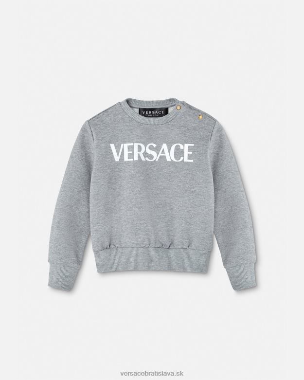 oblečenie X8X8P1856 Versace detská mikina s logom sivá deti