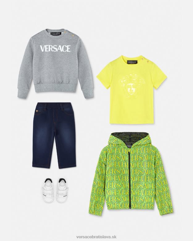 oblečenie X8X8P1856 Versace detská mikina s logom sivá deti