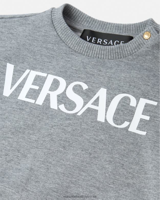 oblečenie X8X8P1856 Versace detská mikina s logom sivá deti