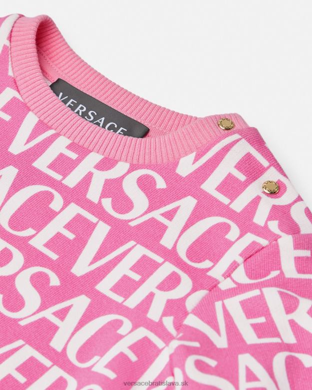 oblečenie X8X8P1872 Versace celoplošná detská mikina ružová a potlač deti