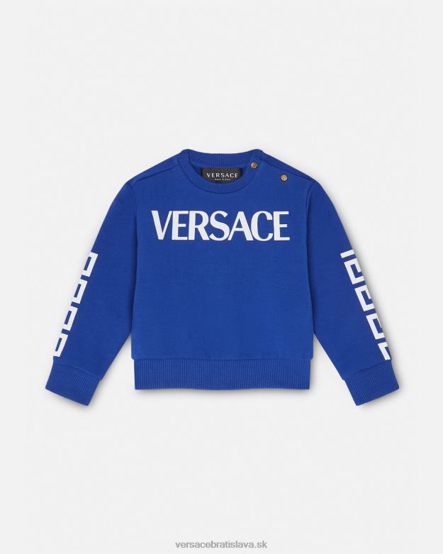 oblečenie X8X8P1888 Versace detská mikina s logom Modrá deti