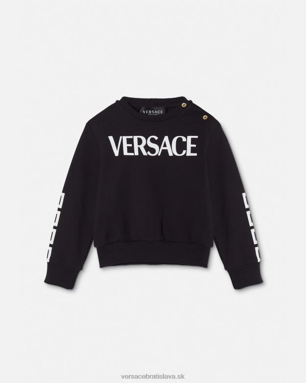 oblečenie X8X8P1905 Versace detská mikina s logom čierna deti
