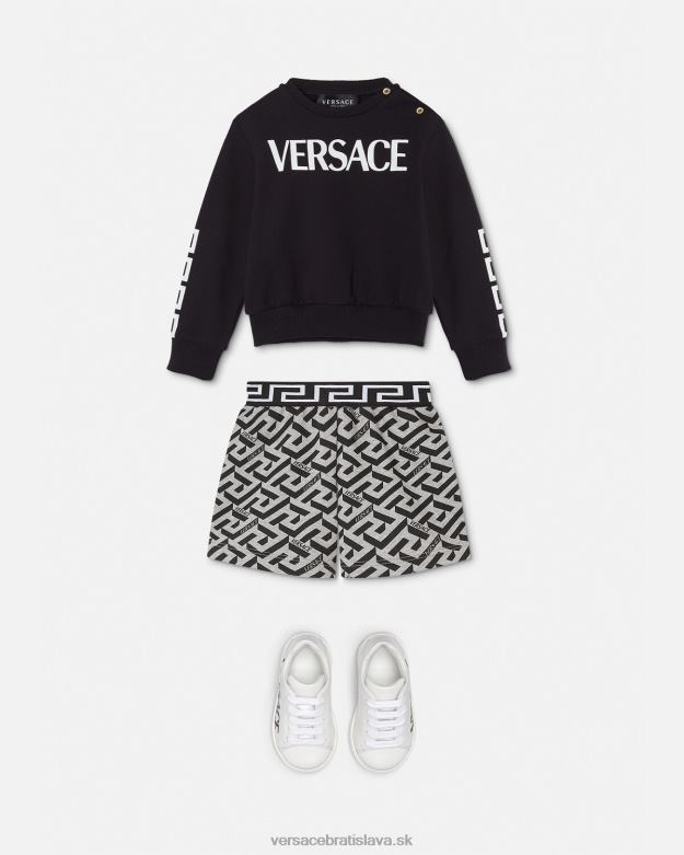 oblečenie X8X8P1905 Versace detská mikina s logom čierna deti
