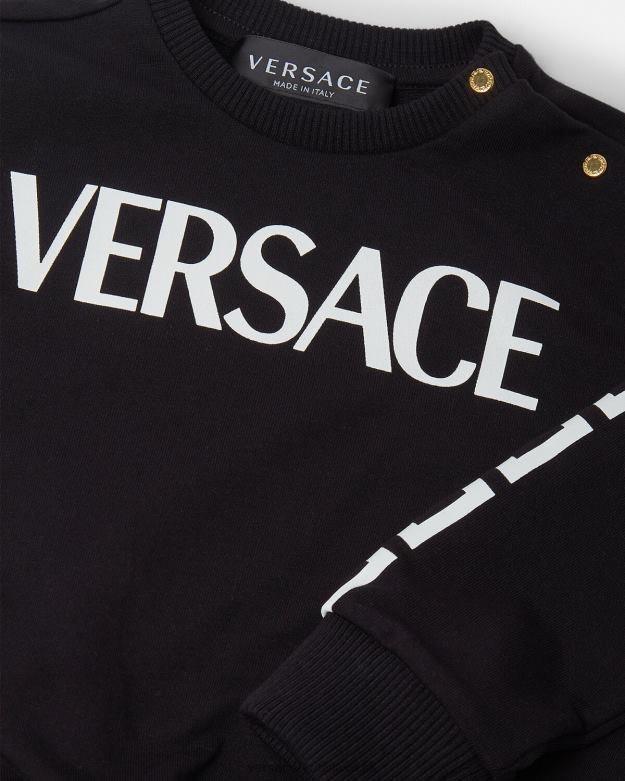 oblečenie X8X8P1905 Versace detská mikina s logom čierna deti