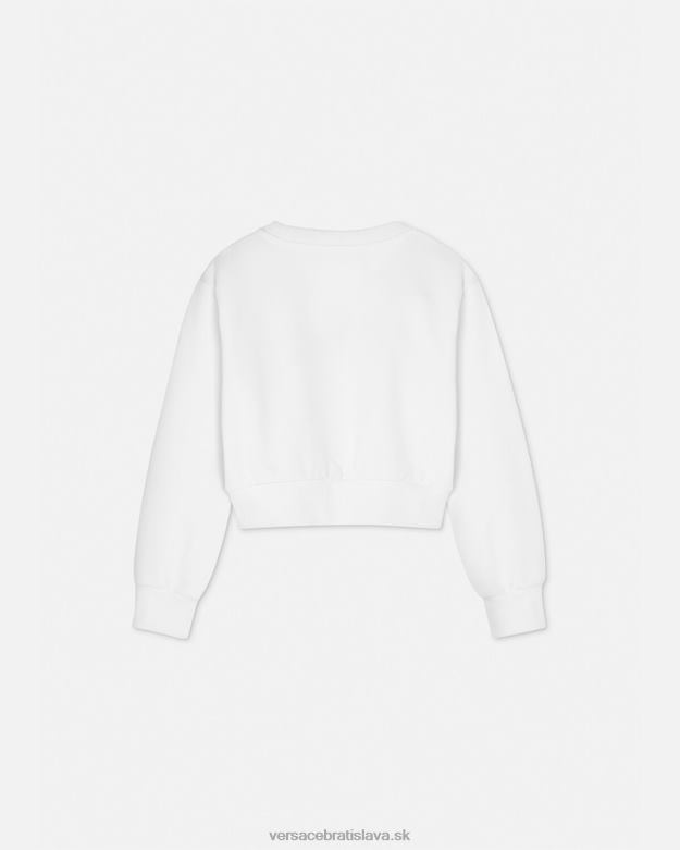 oblečenie X8X8P1935 Versace logo crop mikina biele zlato deti