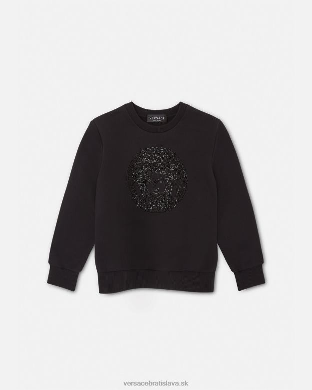 oblečenie X8X8P1998 Versace krištáľová mikina medúza čierna deti