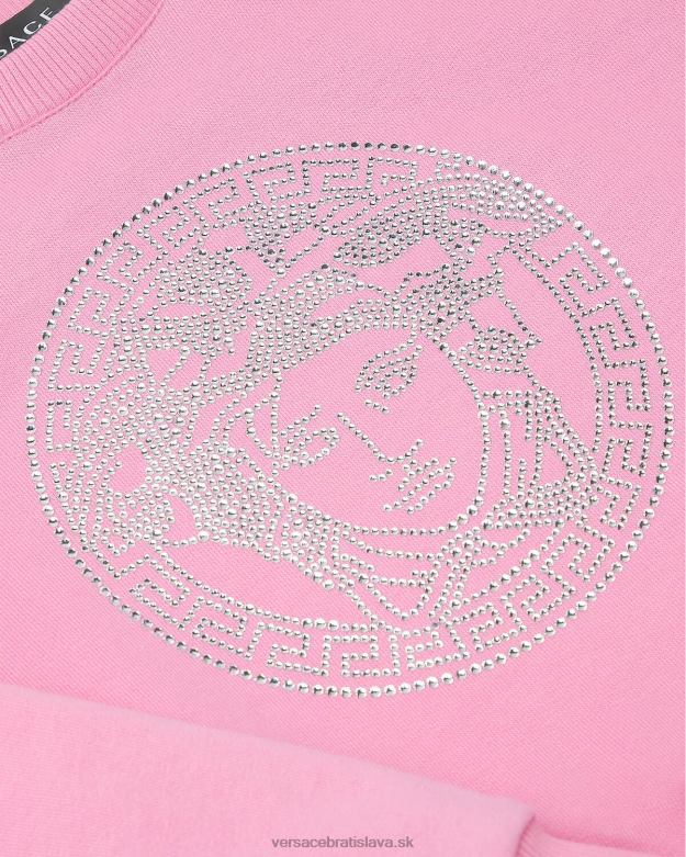 oblečenie X8X8P2001 Versace krištáľová mikina medúza Ružová deti