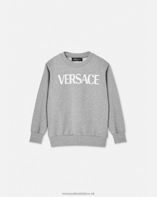 oblečenie X8X8P2095 Versace mikina s logom sivá deti