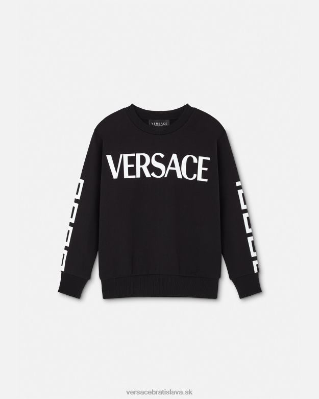 oblečenie X8X8P2106 Versace mikina greca čierna deti