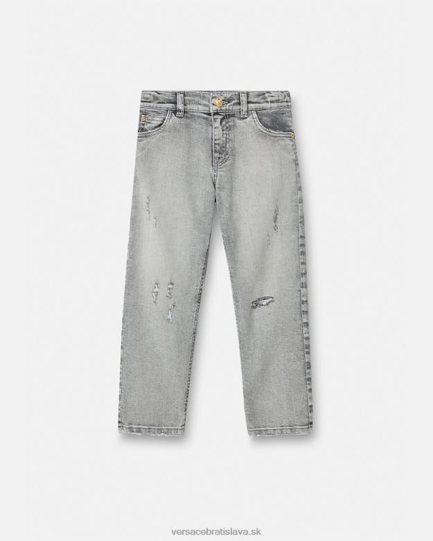 oblečenie X8X8P2135 Versace medusa distressed džínsy sivá deti