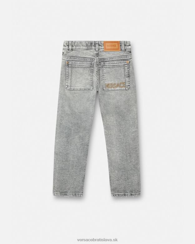 oblečenie X8X8P2135 Versace medusa distressed džínsy sivá deti