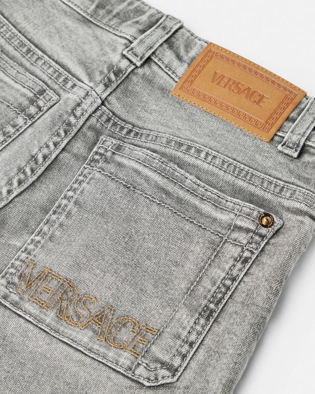 oblečenie X8X8P2135 Versace medusa distressed džínsy sivá deti