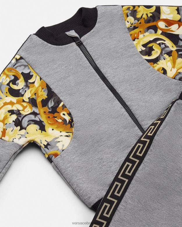 oblečenie X8X8P1884 Versace barocco detská potítka sivá a potlač deti